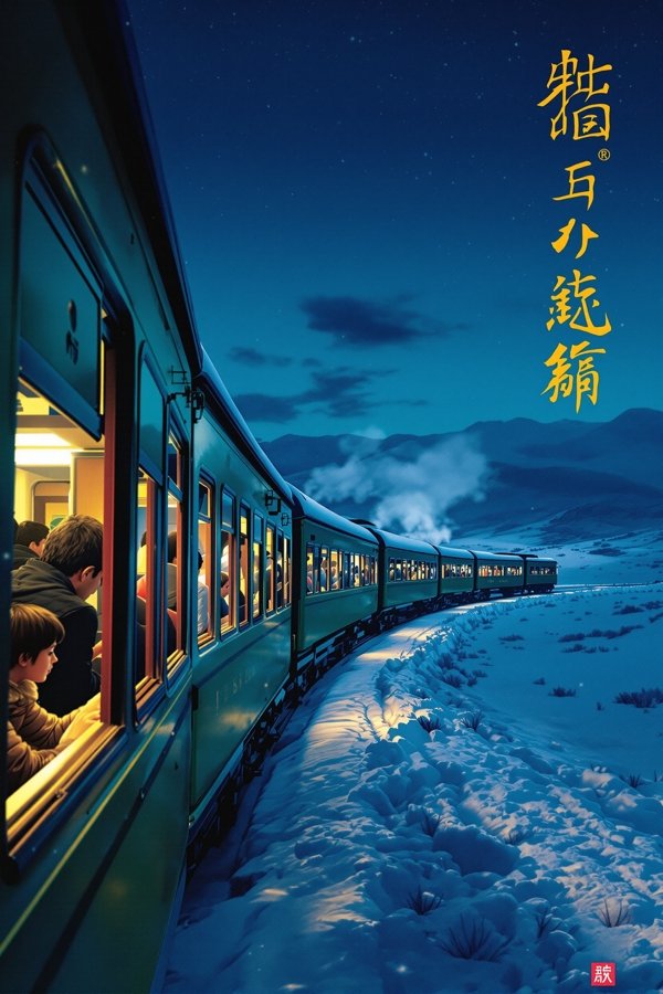 午夜的绿皮车 电影海报，一趟凌晨的绿皮慢车，载着五个各怀心事的归乡人。
